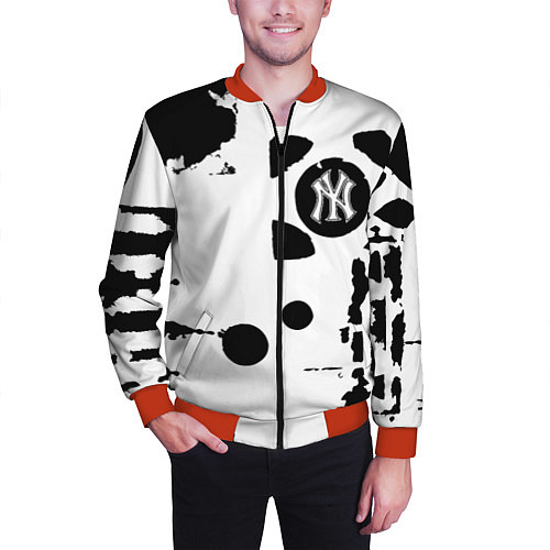 Мужской бомбер New York yankees - baseball team pattern / 3D-Красный – фото 3