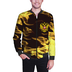 Бомбер мужской Имперская Россия желтый огонь, цвет: 3D-черный — фото 2