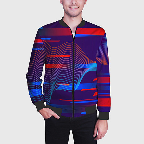 Мужской бомбер Abstraction colored / 3D-Черный – фото 3