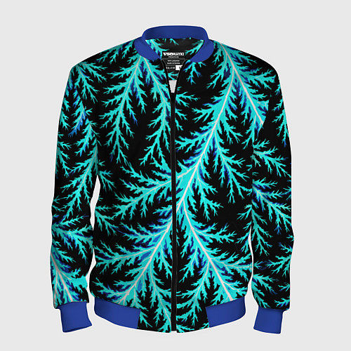 Мужской бомбер Разряды электричества Tie Dye / 3D-Синий – фото 1
