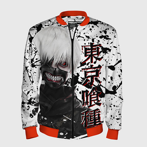 Мужской бомбер Kaneki Ken - Токийский Гуль / 3D-Красный – фото 1