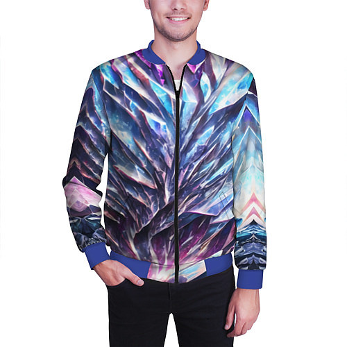 Мужской бомбер Синий драгоценный камень / 3D-Синий – фото 3