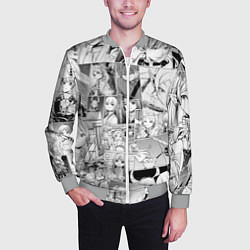 Бомбер мужской Провожающая в последний путь Фрирен узор, цвет: 3D-меланж — фото 2