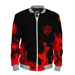 Мужской бомбер Linkin Park красный огонь лого