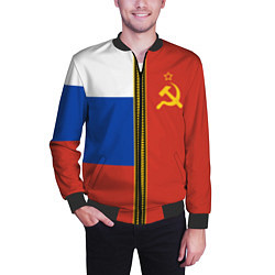 Бомбер мужской Россия и СССР, цвет: 3D-черный — фото 2