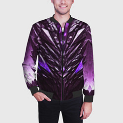 Бомбер мужской Фиолетовые кристаллы и камень, цвет: 3D-черный — фото 2