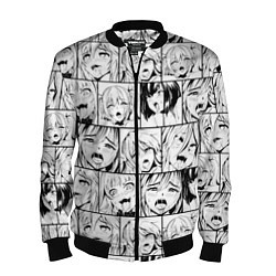 Бомбер мужской Ahegao pattern, цвет: 3D-черный