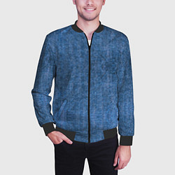 Бомбер мужской Синий Джинс, цвет: 3D-черный — фото 2