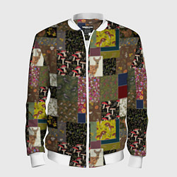 Бомбер мужской Пэчворк лесной, цвет: 3D-белый