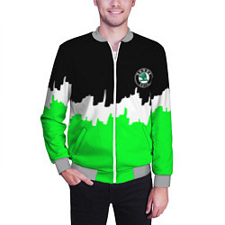 Бомбер мужской Skoda геометрия краски спорт, цвет: 3D-меланж — фото 2