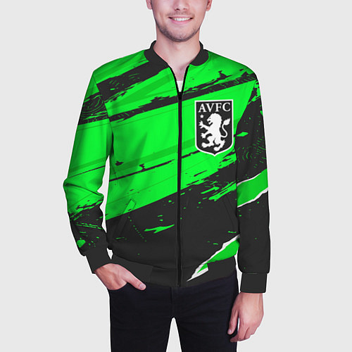 Мужской бомбер Aston Villa sport green / 3D-Черный – фото 3