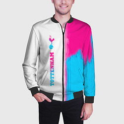 Бомбер мужской Tottenham neon gradient style по-вертикали, цвет: 3D-черный — фото 2