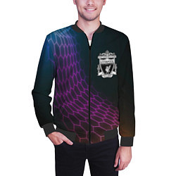 Бомбер мужской Liverpool футбольная сетка, цвет: 3D-черный — фото 2
