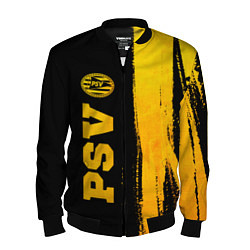 Бомбер мужской PSV - gold gradient по-вертикали, цвет: 3D-черный