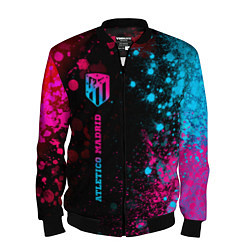 Бомбер мужской Atletico Madrid - neon gradient по-вертикали, цвет: 3D-черный