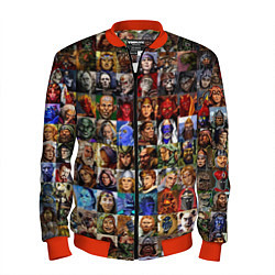 Бомбер мужской Портреты всех героев, цвет: 3D-красный