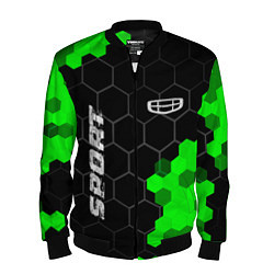 Бомбер мужской Geely green sport hexagon, цвет: 3D-черный