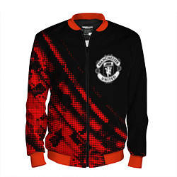 Бомбер мужской Manchester United sport grunge, цвет: 3D-красный