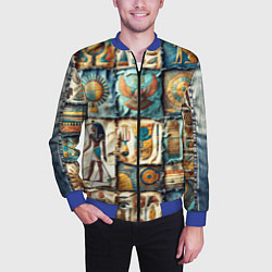Бомбер мужской Пэчворк из Египта, цвет: 3D-синий — фото 2