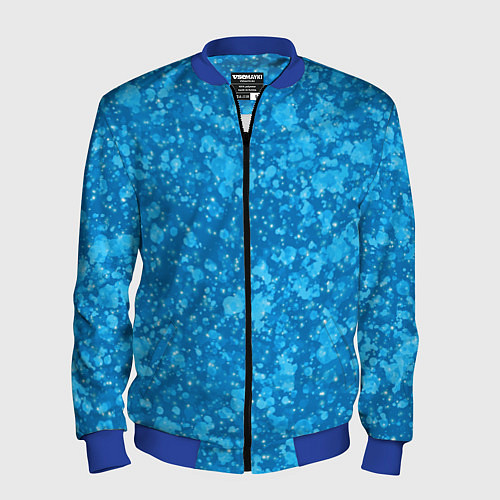 Мужской бомбер Ярко-голубой абстракция космический / 3D-Синий – фото 1