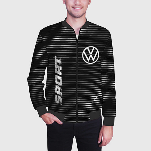 Мужской бомбер Volkswagen sport metal / 3D-Черный – фото 3