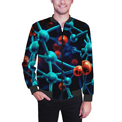 Бомбер мужской Молекулы под микроскопом, цвет: 3D-черный — фото 2