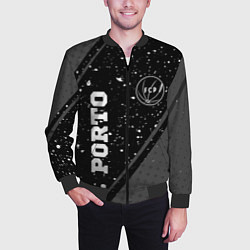 Бомбер мужской Porto sport на темном фоне вертикально, цвет: 3D-черный — фото 2