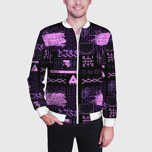 Мужской бомбер Underground pattern color / 3D-Белый – фото 3