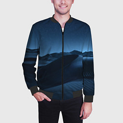 Бомбер мужской Дюна - звездное небо, цвет: 3D-черный — фото 2