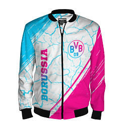 Бомбер мужской Borussia neon gradient style вертикально, цвет: 3D-черный