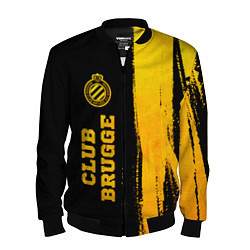 Бомбер мужской Club Brugge - gold gradient по-вертикали, цвет: 3D-черный