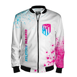 Мужской бомбер Atletico Madrid neon gradient style вертикально