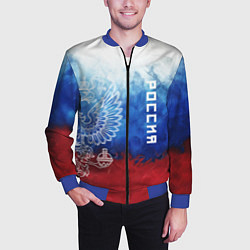 Бомбер мужской Герб России и флаг, цвет: 3D-синий — фото 2