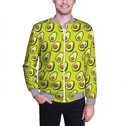Бомбер мужской Паттерн с половинкой авокадо, цвет: 3D-меланж — фото 2