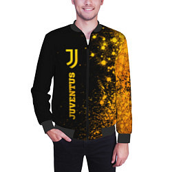 Бомбер мужской Juventus - gold gradient по-вертикали, цвет: 3D-черный — фото 2