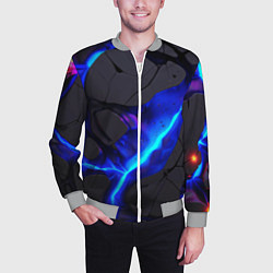 Бомбер мужской Темный синий неон из разлома плит, цвет: 3D-меланж — фото 2