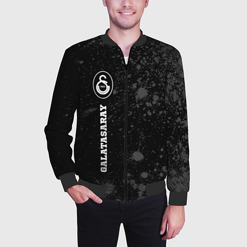 Мужской бомбер Galatasaray sport на темном фоне по-вертикали / 3D-Черный – фото 3