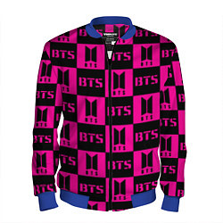 Мужской бомбер BTS pattern pink logo