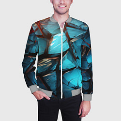 Бомбер мужской Синие объемные плиты, цвет: 3D-меланж — фото 2