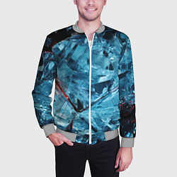 Бомбер мужской Ледяной абстрактный куб, цвет: 3D-меланж — фото 2