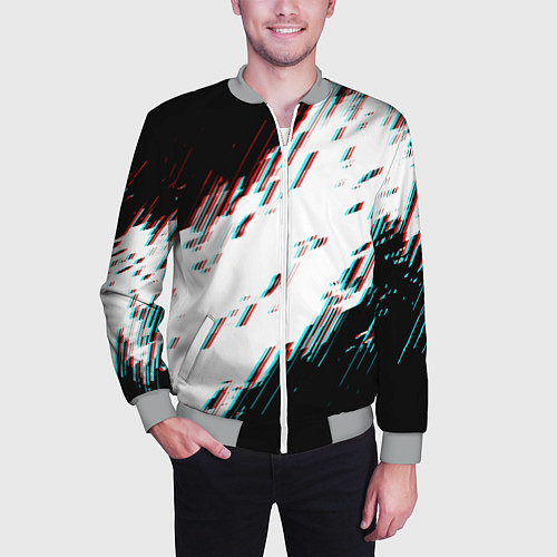 Мужской бомбер Glitch effect / 3D-Меланж – фото 3