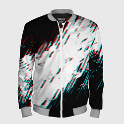 Бомбер мужской Glitch effect, цвет: 3D-меланж