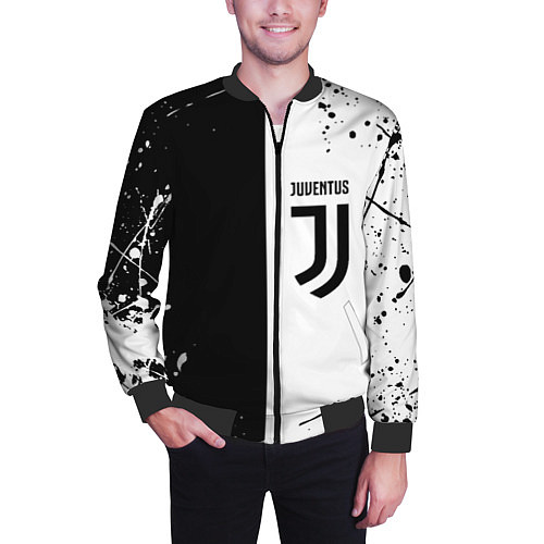 Мужской бомбер Juventus краски текстура спорт / 3D-Черный – фото 3