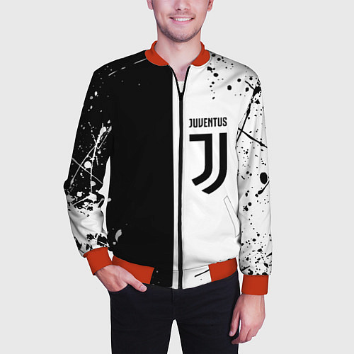 Мужской бомбер Juventus краски текстура спорт / 3D-Красный – фото 3
