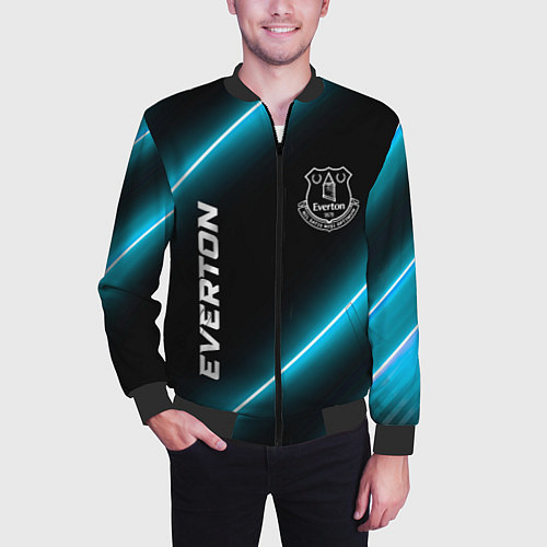Мужской бомбер Everton неоновые лампы / 3D-Черный – фото 3