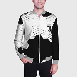 Бомбер мужской Juventus hexagon black sport, цвет: 3D-меланж — фото 2