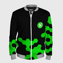 Бомбер мужской Minecraft game creeper, цвет: 3D-меланж