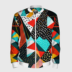 Бомбер мужской Abstract patchwork - ai art, цвет: 3D-белый