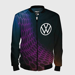 Бомбер мужской Volkswagen neon hexagon, цвет: 3D-черный