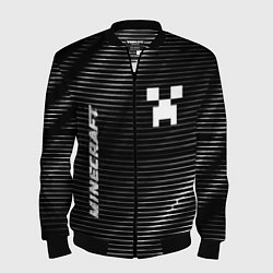 Бомбер мужской Minecraft metal game lines, цвет: 3D-черный